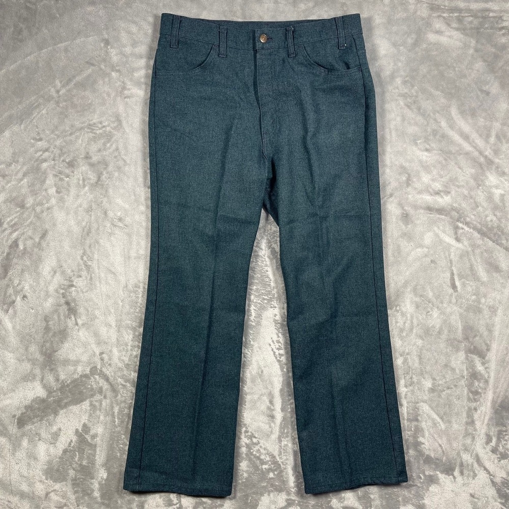 Levis Vintage Black Gold Tab Dacron Polyester Blue Pants Mens Size 36(34)x30(29)